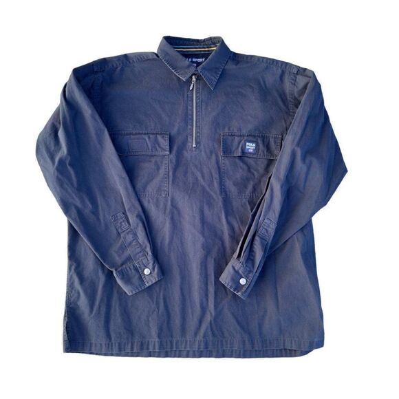 Polo Sport Ralph Lauren Mogul Vintage 1/4 Zip Pullover Shirt Navy Blue Men's L - Picture 1 of 6